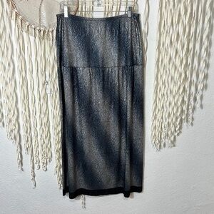 Loes Hines NWT Metallic Midi Length Skirt